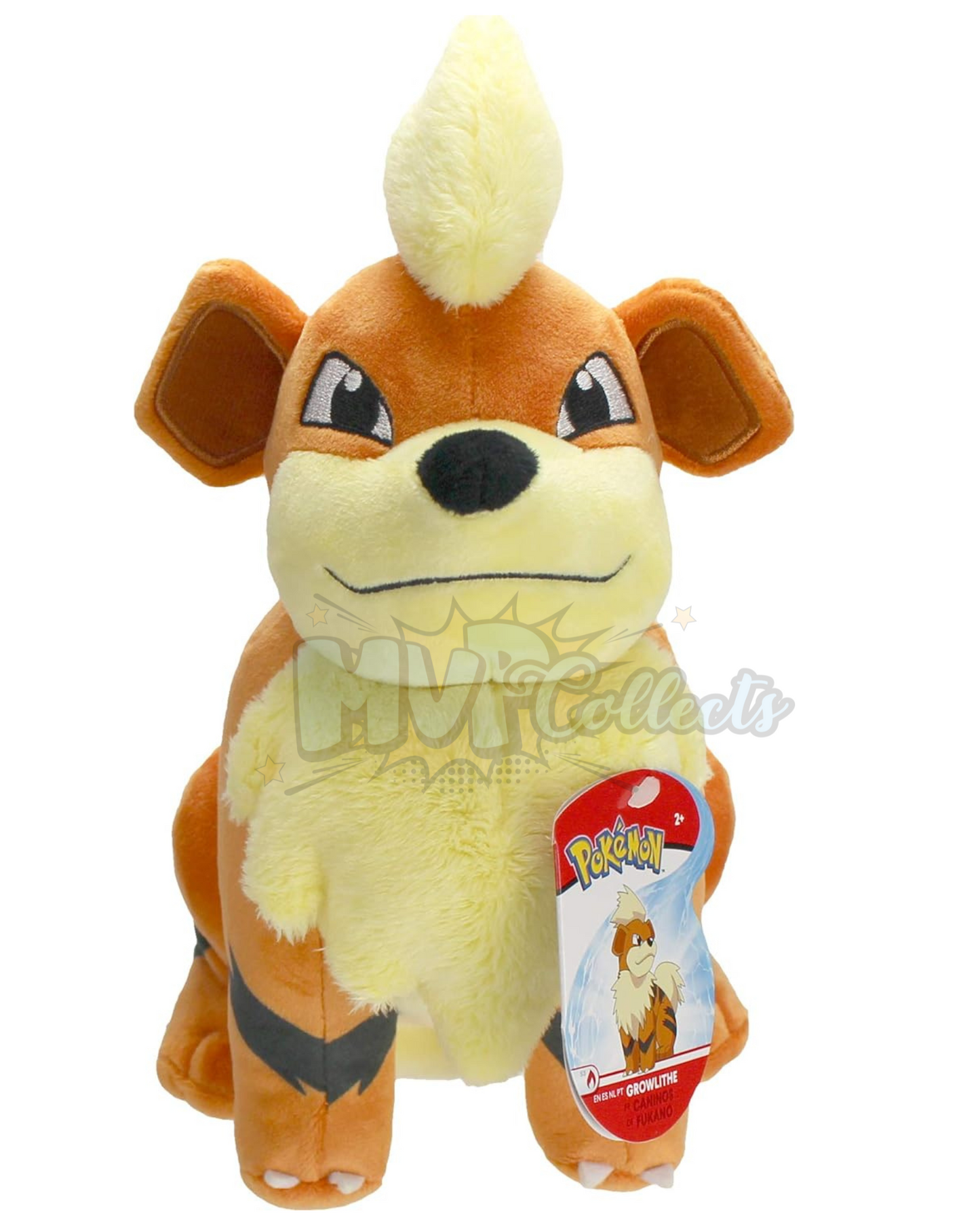 Wicked Cool Toys Pokemon Growlithe Plush Stuffed Animal - 8 inches